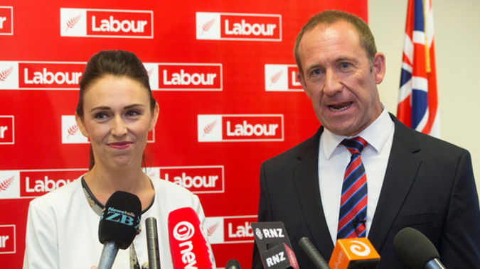 Labour Leader Andrew Little and Deputy Jacinda Ardern. (Getty)