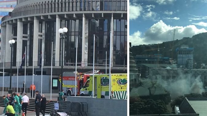 Reports person has set themselves on fire outside Parliament (Image / NZH)