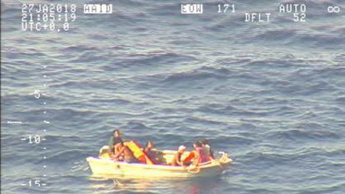 Seven people have been found on a dinghy thought to be one of two on the Kiribati ferry which went missing more than a week ago. (Photo / NZDF)