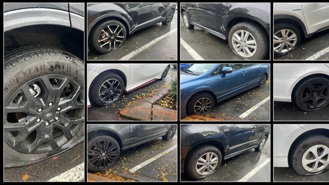 Multiple vehicles had tyres slashed in Rotorua's CBD. Photos / Kelly Makiha