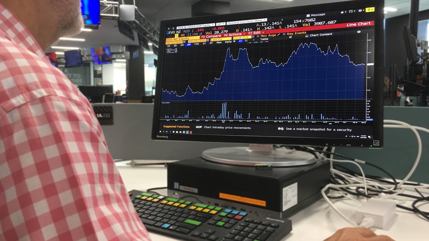 A New Zealand Herald staffer uses a Bloomberg terminal. Photo / Alex Robertson