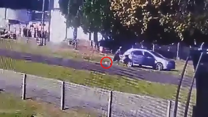 The alleged offenders drove away after leaving the baby on the roadside.