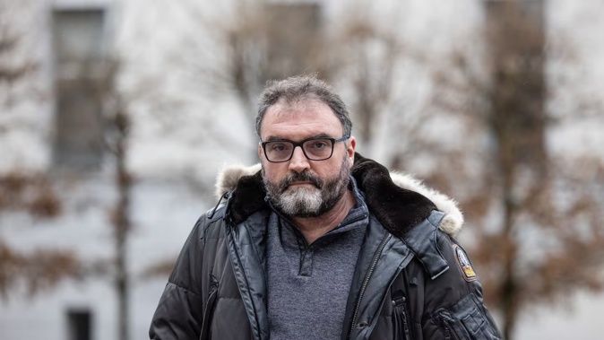 Frederic Pechier, an anaesthetist now suspected of poisoning patients in 32 cases (with 13 lethal outcomes) at the Besancon hospital arrives at the Besancon courthouse in March 2023. French former anaesthetist Frederic Pechier goes on trial from this week for 30 cases of poisoning, including 12 fatalities. Photo / Arnaud Finistre, AFP