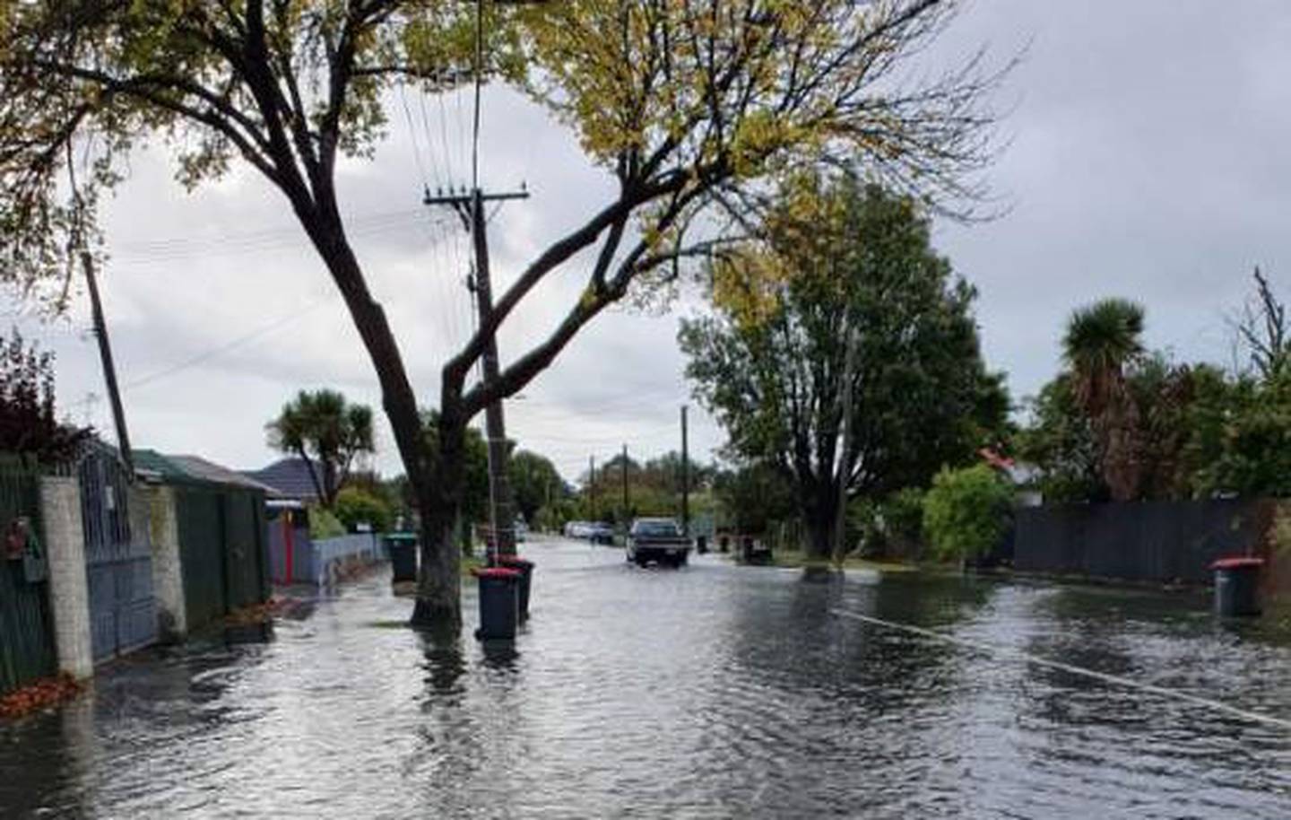 Oudemans bought a four-wheel-drive vehicle as their previous family car wasn’t capable of treading through the water levels. Photo / Supplied