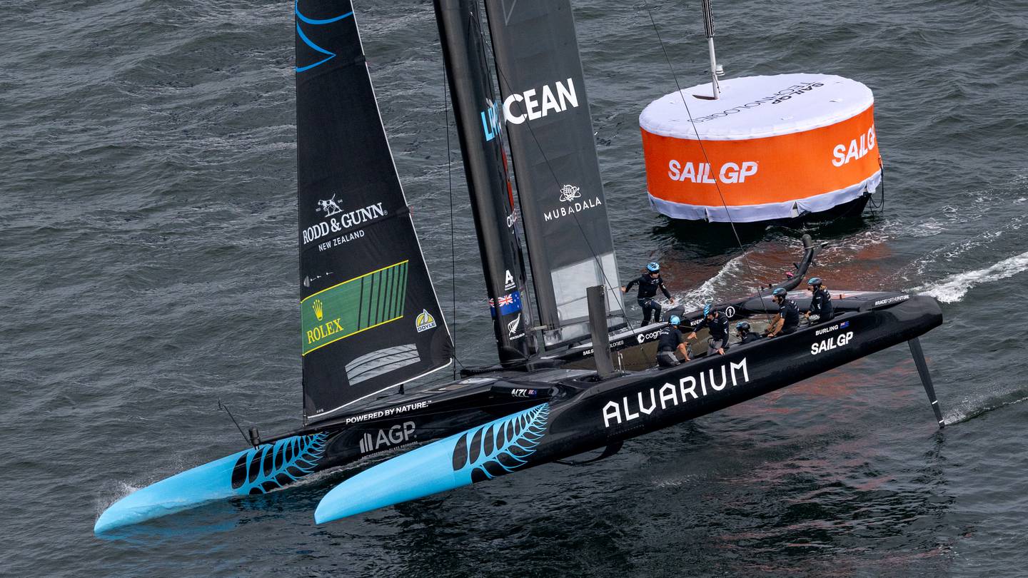 The New Zealand SailGP Team finished seventh at the series event in Los Angeles. Photo / Felix Diemer / SailGP