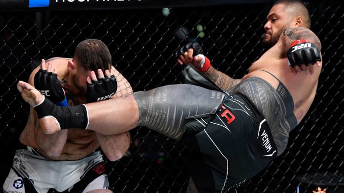 Justin Tafa beat Harry Hunsucker via first-round head kick on the final UFC card of the year. Photo / Getty Images