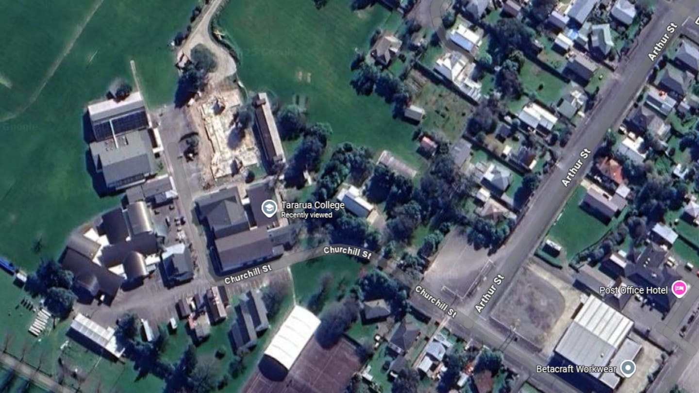 The incident happened on Arthur St, near Tararua College. Image / Google Maps