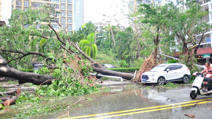 Strong winds and heavy rain whipped South China's Hainan Province and parts of Guangdong Province as Typhoon Kajiki passed over open waters to the south of Hainan and headed toward Vietnam's central coast. Photo / Getty Images