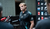 All Blacks head coach Scott Robertson spoke to the media ahead of their weekend test at Eden Park. Photo / Cameron Pitney.