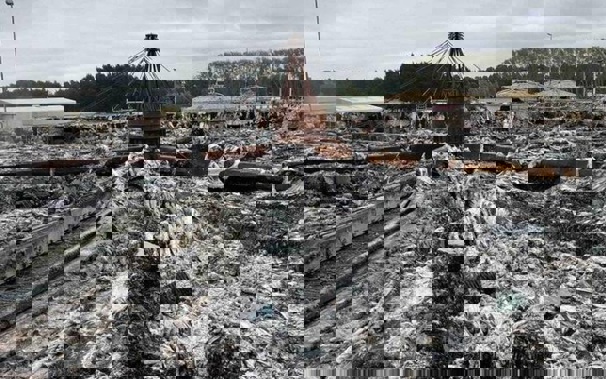 The fire-damaged Christchurch Wastewater Treatment Plant in Bromley. (Photo / Supplied)