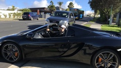 Frank Deliu and his McLaren at his Auckland home in 2017. Photo / Supplied