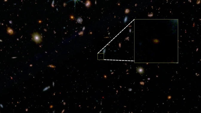 A new image taken by the James Webb Space Telescope reveals a "dead" galaxy, named JADES-GS-z7-01-QU, in the distant universe. JADES Collaboration