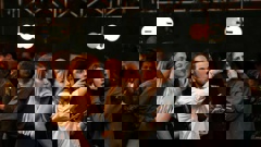 Green Party supporters react to their party's early results. Photo / Michael Craig