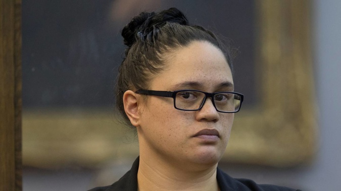 Former Porirua school teacher Stacey Reriti in the dock during her sentencing, for sexual violation of a 10-year-old boy. (Photo / NZH)