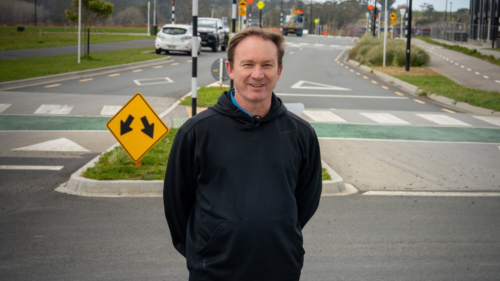 Henri Labuschagne encounters 22 speed humps on the drive home through Milldale. Photo / Annaleise Shortland