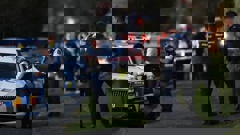 Police at the scene on Casuarina Rd last night. Photo / Dean Purcell