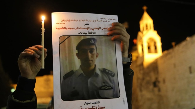 Maaz al-Kassasbeh was captured and burned alive in a cage sometime before February 3, 2015. Photo / Getty Images
