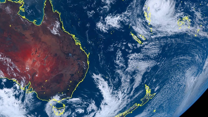 The season's first tropical cyclone, Lola, as it appeared from satellite on October 23. Forecasters say a third system could form near the Solomon Islands next week. Image / JMA
