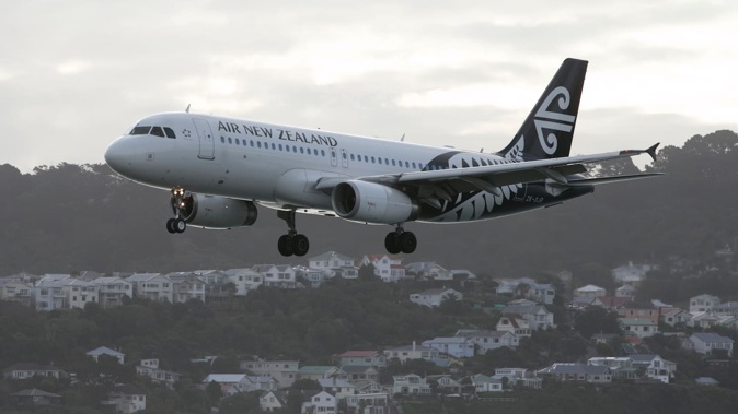 The Air New Zealand flight was diverted to Wellington. Photo / Mark Mitchell