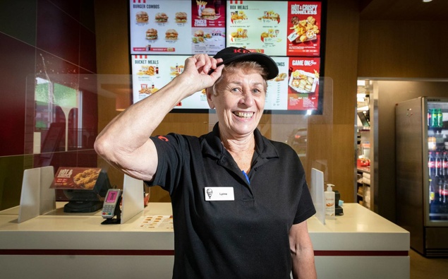 Lynne Ogilvie retired from her job working at KFC for 43 years this week. Photo / Andrew Warner