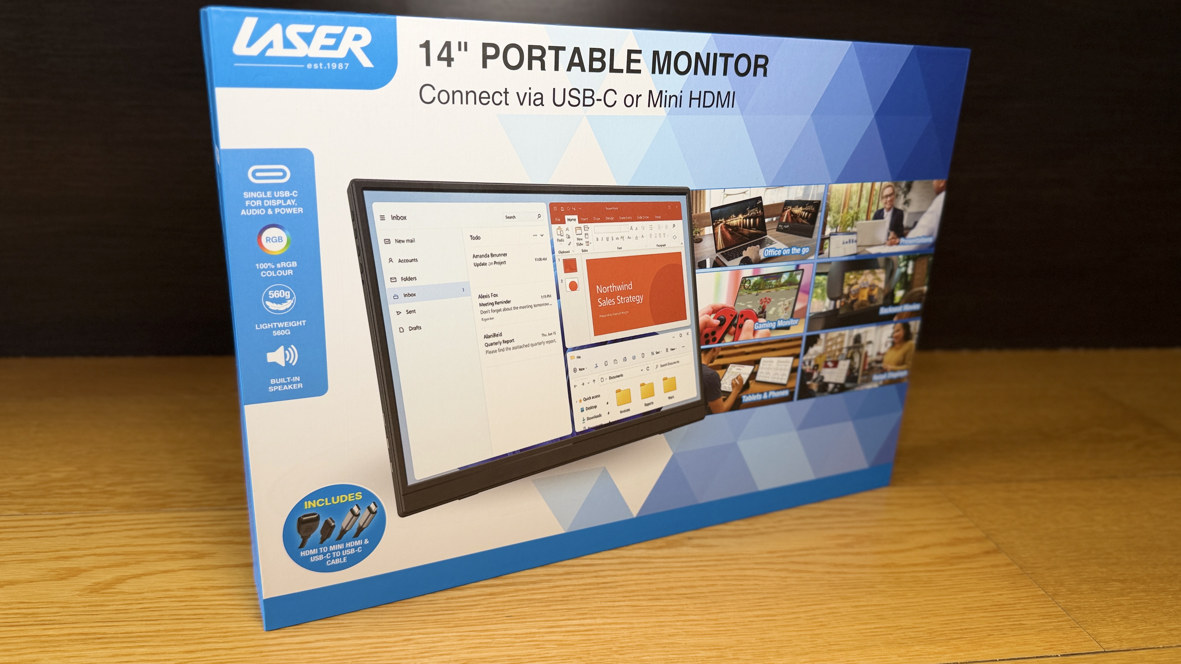 Laser 14" Portable Monitor - Work from Anywhere