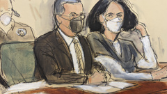 In this courtroom sketch, Ghislaine Maxwell, right, is seated beside her attorney, Christian Everdell, as they watch the prosecutor speak during her sentencing. Photo / AP