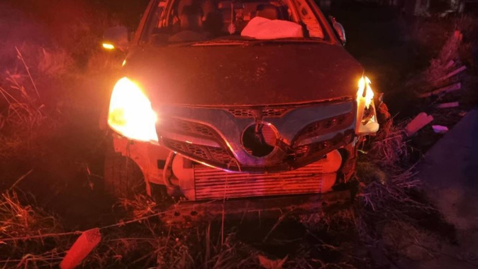 The vehicle Brian Tamaki was driving allegedly crossed the centre line and hit an oncoming vehicle. Photo / Supplied