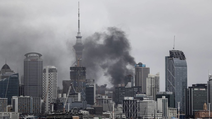 The disastrous NZICC fire in 2019. Photo / Michael Craig