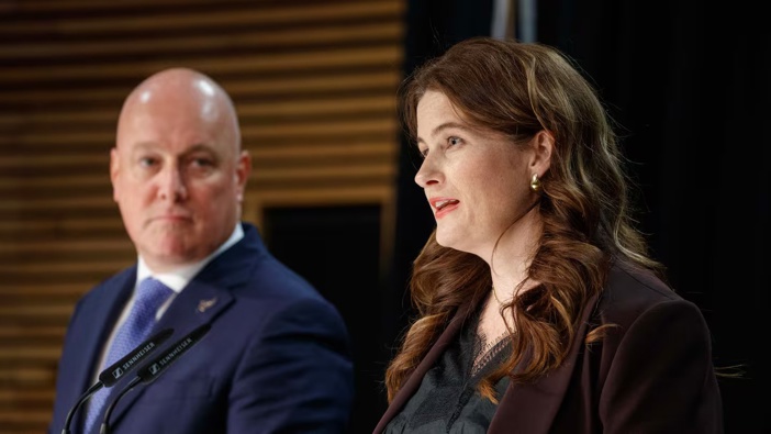 Prime Minister Christopher Luxon and Finance Minister Nicola Willis, who says that the Cabinet is yet to consider potential changes to ACC. Photo / Mark Mitchell