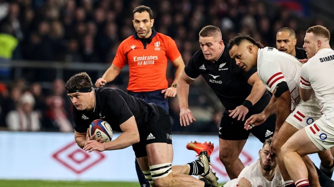 All Blacks' Scott Barrett in action against England. Photo / Photosport