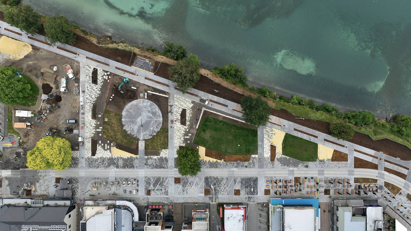 Progress on the Town Centre Transformation Project at Roberts St was captured by a drone fitted with a camera.