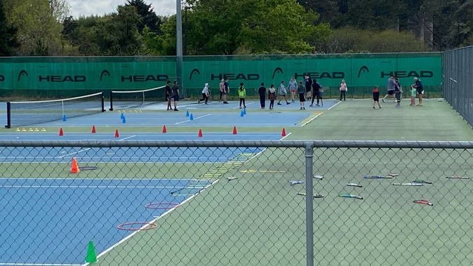 21 mostly junior players attended a recent holiday clinic run by ex-professional Sven Van Touw. Photo supplied.