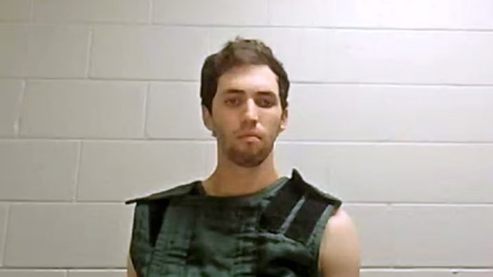 Tyler James Robinson attends a virtual court hearing from Utah County Jail. Photo / Getty Images