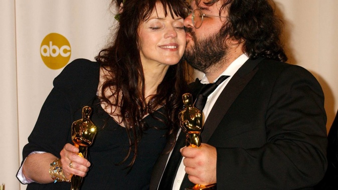 Fran Walsh and Peter Jackson, winners of Best Adapted Screenplay for "The Lord of the Rings: The Return of the King". (Photo by Albert L. Ortega/WireImage)