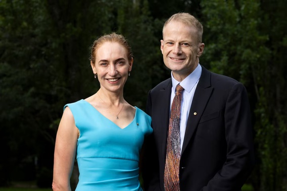 Professor Georgina Long and Professor Richard Scolyer, in Canberra, January 24. Photo / Getty Images