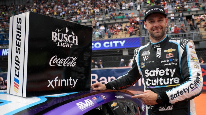 Shane Van Gisbergen after his win in Mexico. Photo / Getty