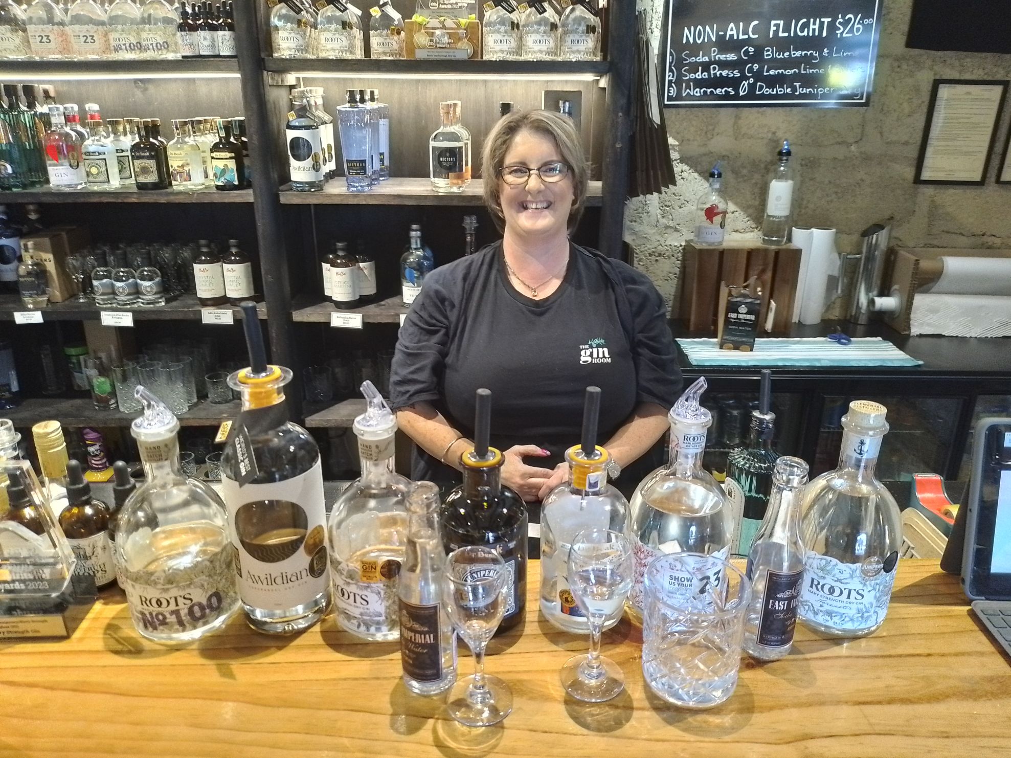 Gin tasting at the Vines Village. Credit Mike Yardley