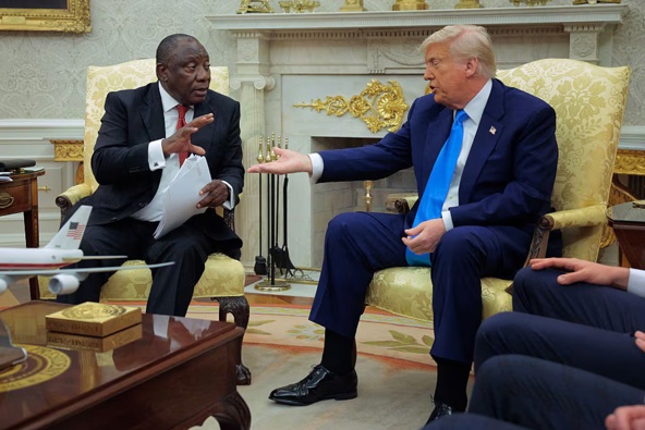 Relations between the two countries have been strained since Trump signed an executive order in February that claimed white South Africans are the victims of government land confiscation and race-based “genocide”, while admitting some of those Afrikaners as refugees to the United States. Photo / Getty Images