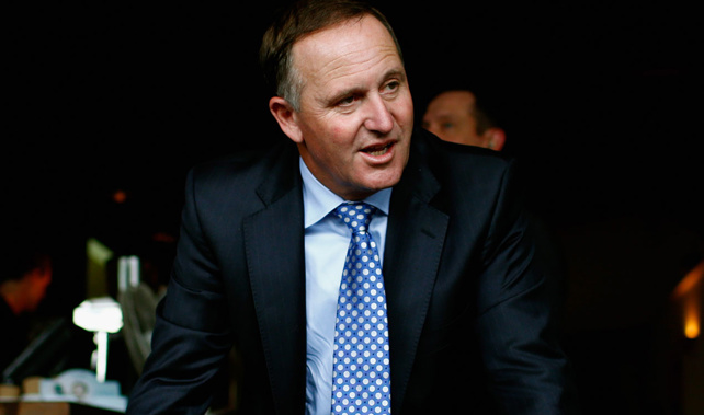 John Key campaigning during the Northland by-election (Getty Images)