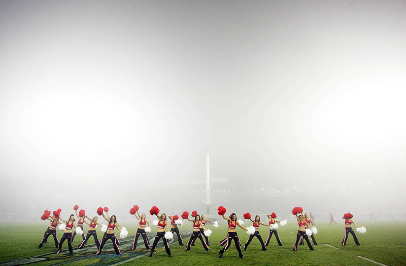 Fans, commentators and even players complained they could barely see the action on the field. 