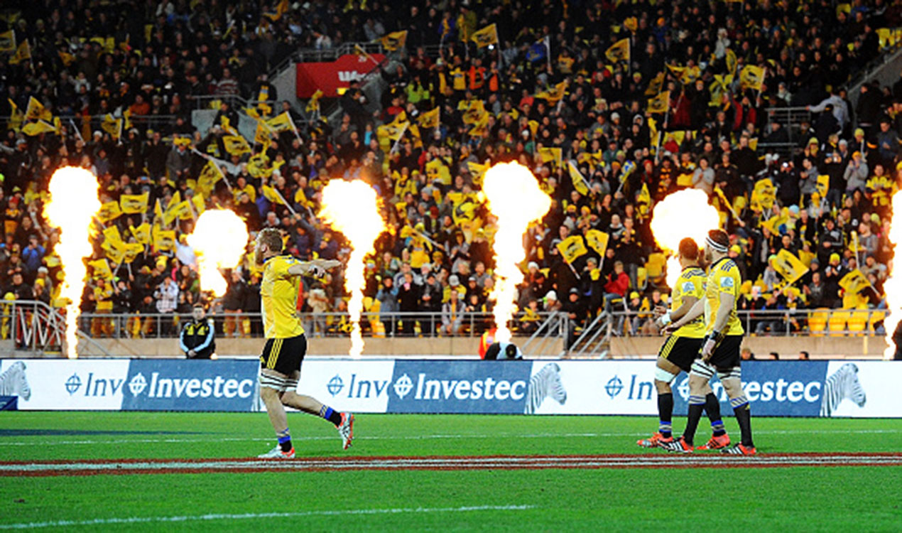 The Hurricanes enter the field prior to the Super Rugby Semi Final match between the Hurricanes and the Brumbies (Getty Images) 