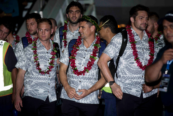 The All Blacks were greeted with a warm welcome in Apia yesterday. (NZ Herald)