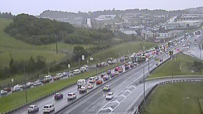 Congestion on Auckland's Northern Motorway (via Twitter) 