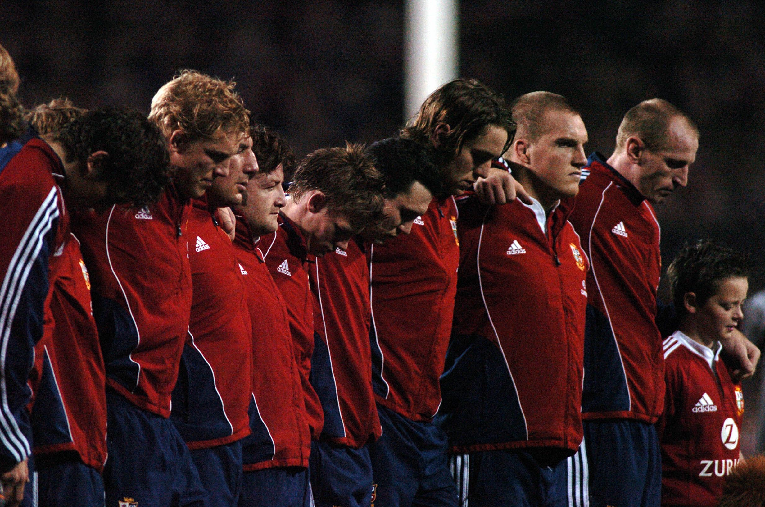 The Lions observe a minutes silence in honour of the London Bombing victims 