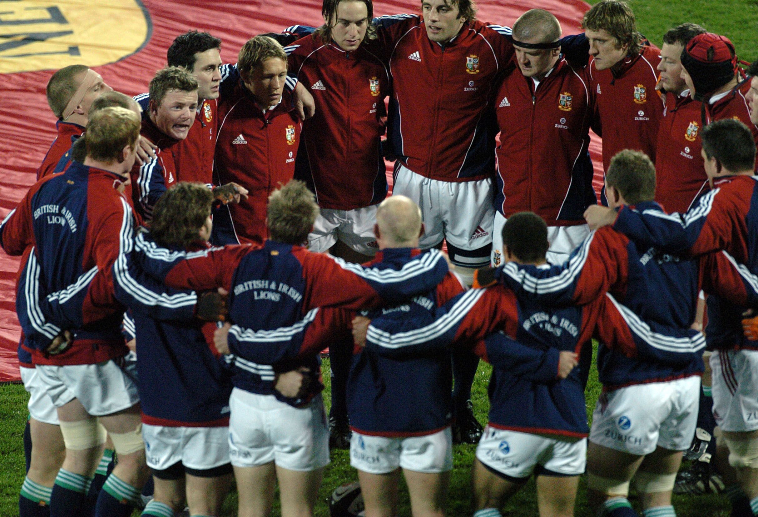 Captain Brian O'Driscoll talks to the Lions team ahead of the first test. The tour would see the Lions suffer their first whitewash in 22 years.