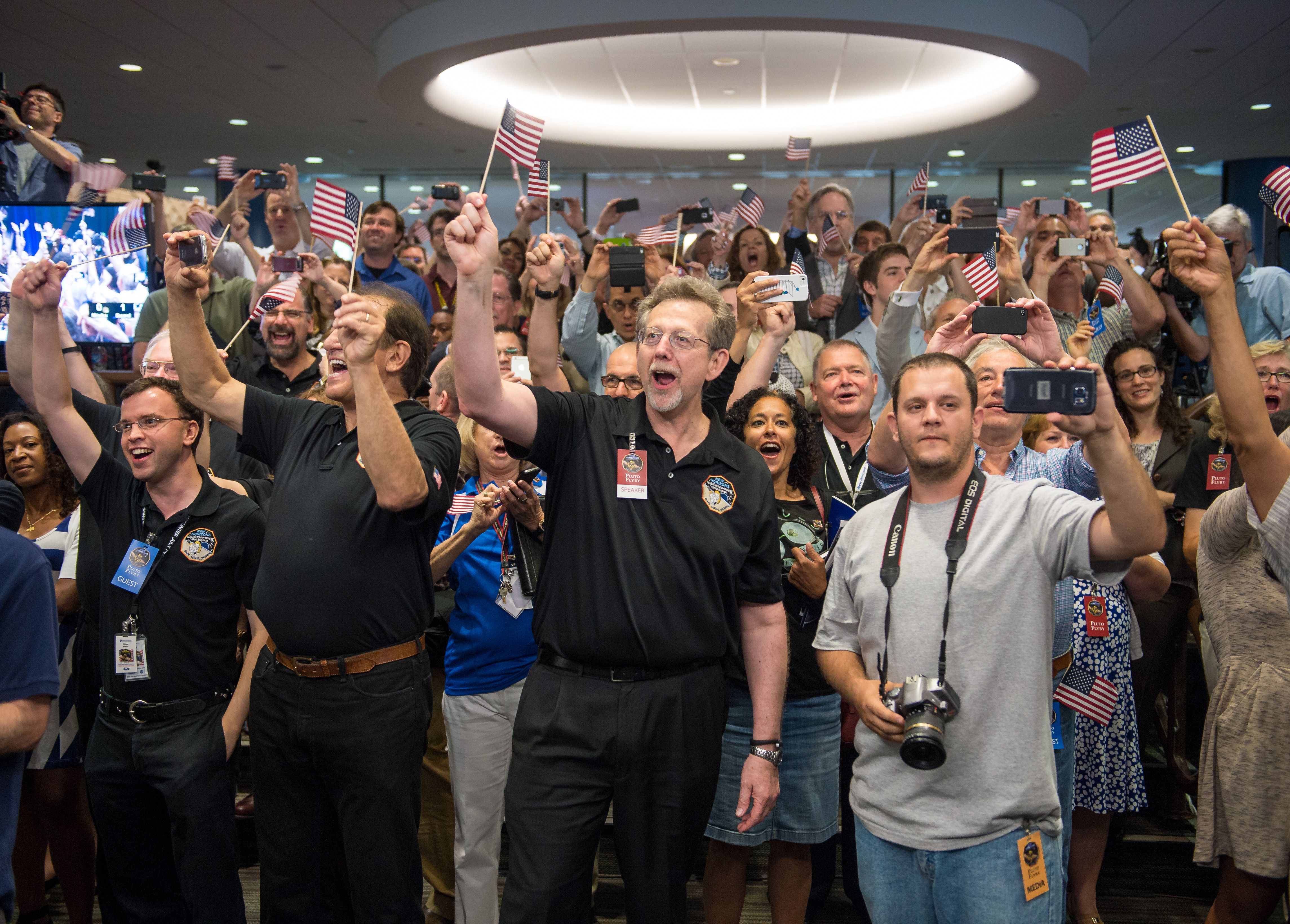 The moment New Horizons passed within 7,770 miles of Pluto’s surface was played out to 'The Final Countdown' by Europe, the 80s glam metal band 