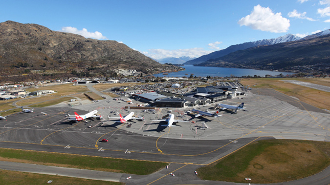 Queenstown Airport will expand their runway this summer, paving the way for more evening flights. (Supplied)