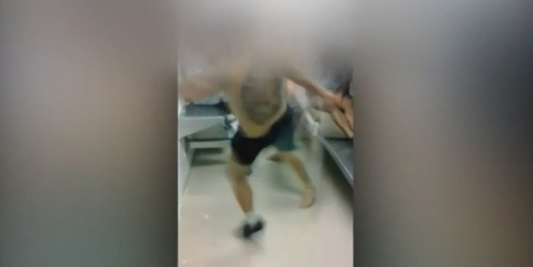 Footage from the YouTube video showing prisoners fighting (NZ Herald)