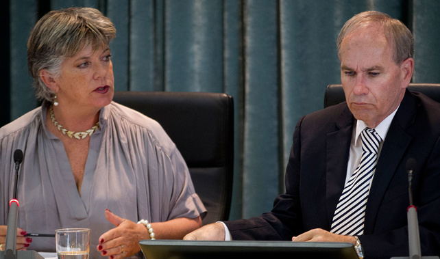Auckland mayor Len Brown with Penny Hulse (NZME) 