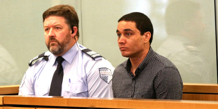 Michael Murray appears in court today accused of murdering of Connor Morris. (NZ Herald)